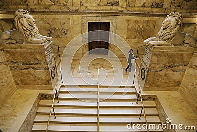 Boston, MA, USA-Boston public library interiors Editorial Stock Photo