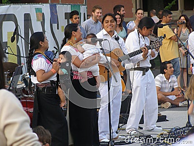 Boston, MA/USA-June 22 2013, Native american musicians playing Editorial Stock Photo