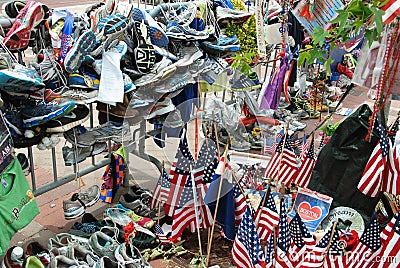 Boston Marathon bombing memorial Editorial Stock Photo