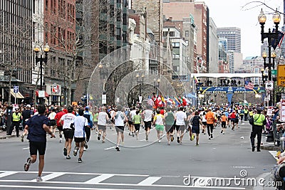 The Boston Marathon Finish Line Editorial Stock Photo