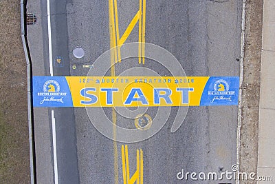 Boston Marathon Start Line, Hopkinton, MA, USA Editorial Stock Photo