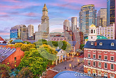 Boston, Massachusetts, USA Skyline Stock Photo