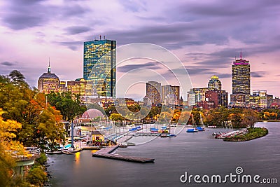 Boston, Massachusetts, USA Skyline on the River Stock Photo