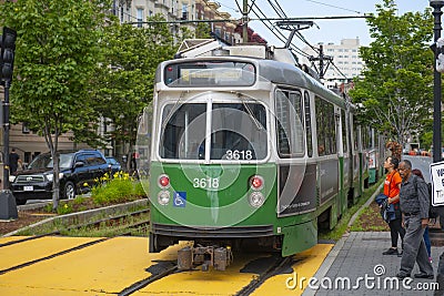 Boston Metro Green Line, Boston, Massachusetts, USA Editorial Stock Photo