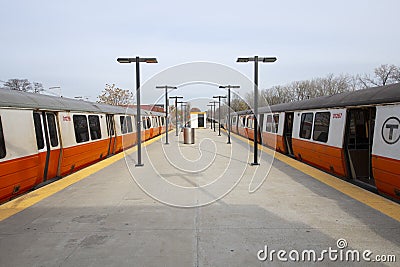 Boston Metro Orange Line, Massachusetts, USA Editorial Stock Photo