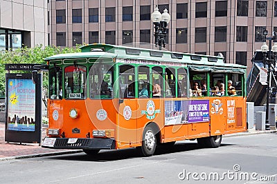 Boston Old Town Trolley Tours, Massachusetts, USA Editorial Stock Photo