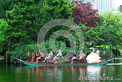 Boston Public Gardens Swan Boats Editorial Stock Photo