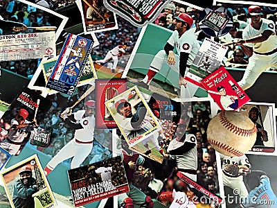 Boston Red Sox Legends Collage Editorial Stock Photo