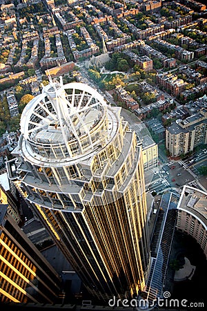 Boston's panorama from Prudential tower Stock Photo