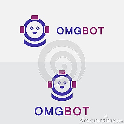 Bot logo design concept. Virtual smart assistant Bot icon. Robot head with speech SQUARE. Vector Illustration