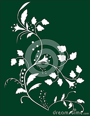 Botanical background of flowers and leaves Vector Illustration