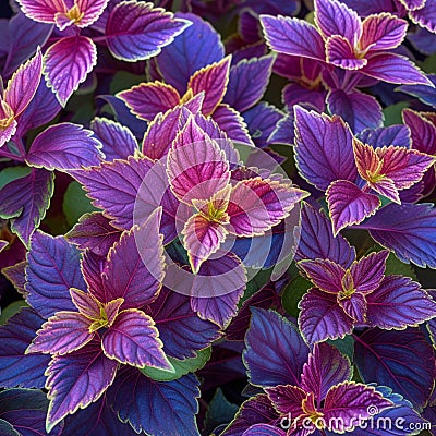 Botanical beauty vibrant coleus plant offers a colorful textured background Stock Photo