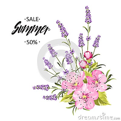 Botanical flowers garland. Vector Illustration