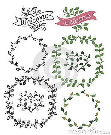 Botanical Frames and Banners/eps Vector Illustration