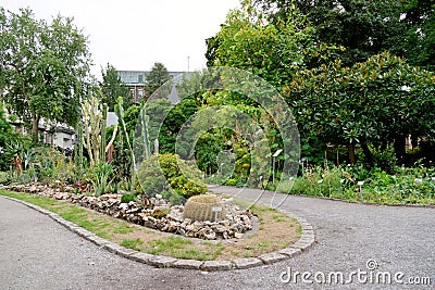 Botanical garden along Leopoldstraat in the city of Antwerpen, Belgium Stock Photo