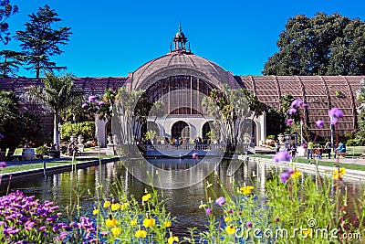 Botanical Garden and lily pond in Balboa Park, San Diego, California Editorial Stock Photo