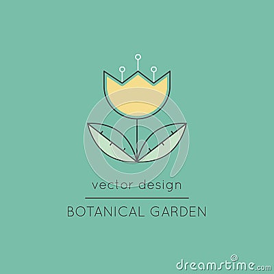 Botanical garden line icon Vector Illustration