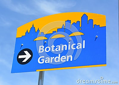 Botanical Garden Sign-Des Moines Iowa Editorial Stock Photo