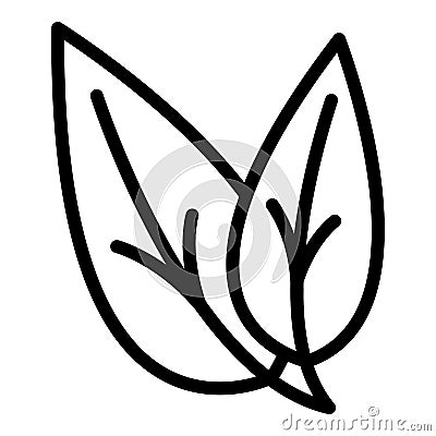 Botanical plant icon outline vector. Oregano leaf Vector Illustration