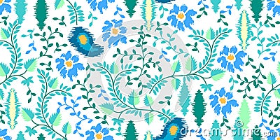 Botanical print with Indonesian motifs. Vector Illustration