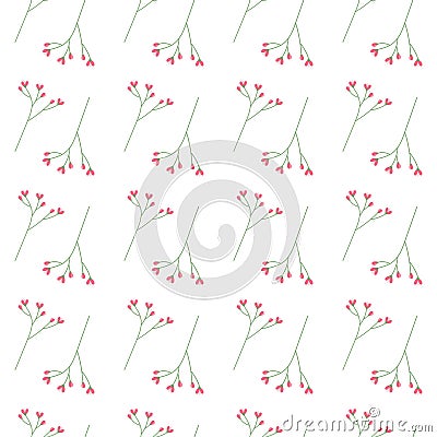 Botanical seamless pattern of blossom twigs in trendy soft hues. Design concept for wrapping or web Vector Illustration