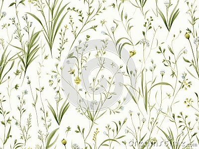 Botanical William morriss pattern background. Simple and minimalistic. Made with Generative AI. Stock Photo
