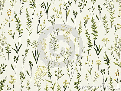 Botanical William morriss pattern background. Simple and minimalistic. Made with Generative AI. Stock Photo
