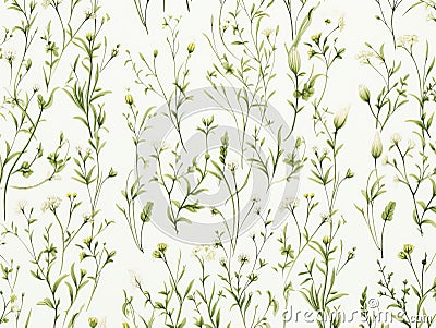 Botanical William morriss pattern background. Simple and minimalistic. Made with Generative AI. Stock Photo