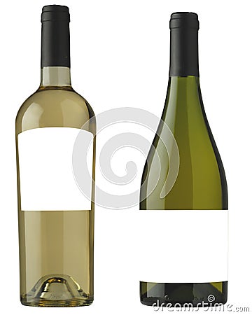 Botellas de vino blanco Stock Photo