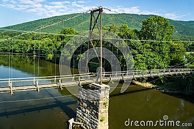 Buchanan Historic Suspension Footbridge Editorial Stock Photo