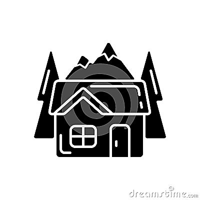 Bothy black glyph icon Vector Illustration