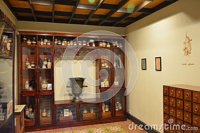 Botica de San Fernando interior at Chinatown Museum in Manila, Philippines Editorial Stock Photo