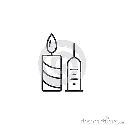 Botox injection linear icon concept. Botox injection line vector sign, symbol, illustration. Vector Illustration