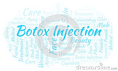 Botox injection word cloud. Stock Photo