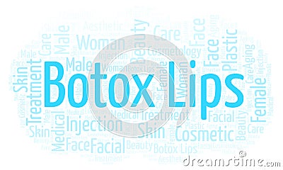 Botox lips word cloud. Stock Photo