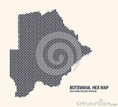 Botswana Map Vector Hexagonal Half Tone Pattern Isolated On Light Background Vector Illustration