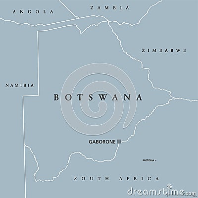 Botswana political map Vector Illustration