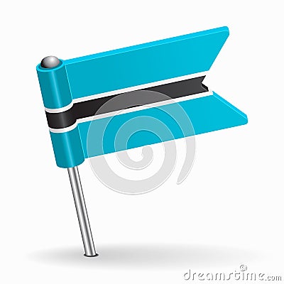 Botswanan flag map pointer layout. Vector illustration. Vector Illustration