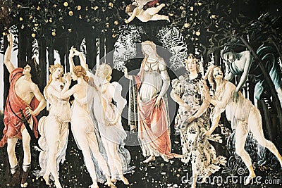 Botticelli La Primavera,painting Editorial Stock Photo