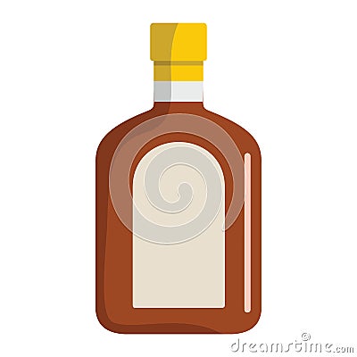 Bottle with alcoholic drinks isolated on white background Vector Illustration