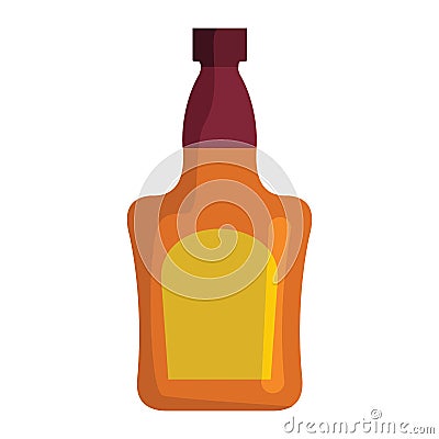 Bottle with alcoholic drinks isolated on white background Vector Illustration