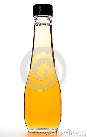 Bottle With Apple Vinegar Stock Photo