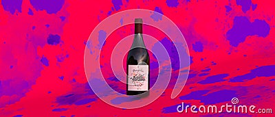 Bottle of Beaujolais Nouveau, French tradition Stock Photo