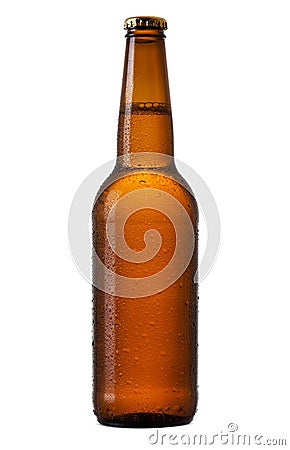 Bottle of beer on white background Stock Photo