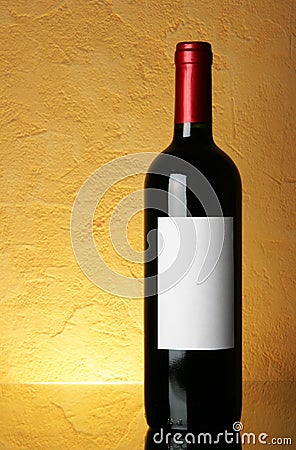 Bottle with blank label Stock Photo