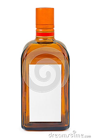 Bottle with blank label Stock Photo