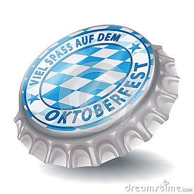 Bottle cap have fun at the Oktoberfest Vector Illustration