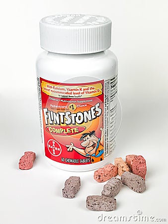 Flintstones Complete Children`s Vitamins Editorial Stock Photo