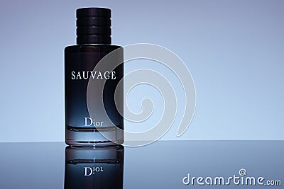 Bottle of Christian Dior Sauvage EDT for men Editorial Stock Photo