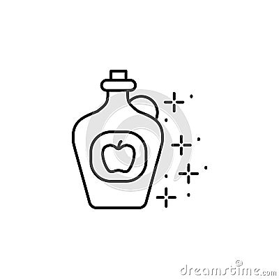 Bottle, cider, apple icon. Simple line, outline vector of Thanksgiving day icons for ui and ux, website or mobile application Stock Photo